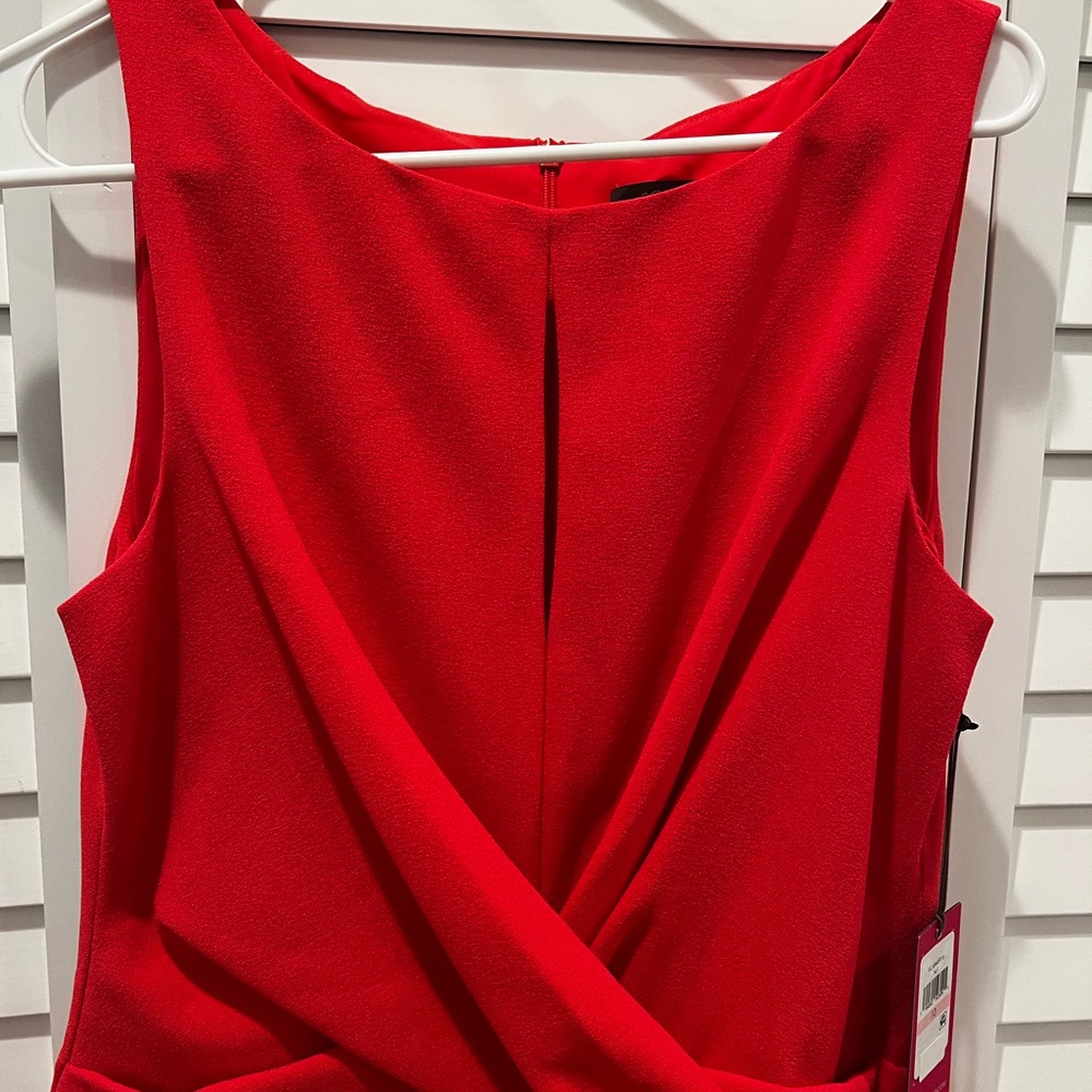 Vince Camuto Vibrant Coral Color Sleeveless Jumpsuit - Picture 3 of 5